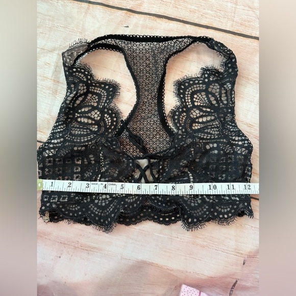 Victorias Secret Bra Bralette SEXY BOHO Size Xs Dream Angel Lace Up Black Nude - Picture 4 of 5
